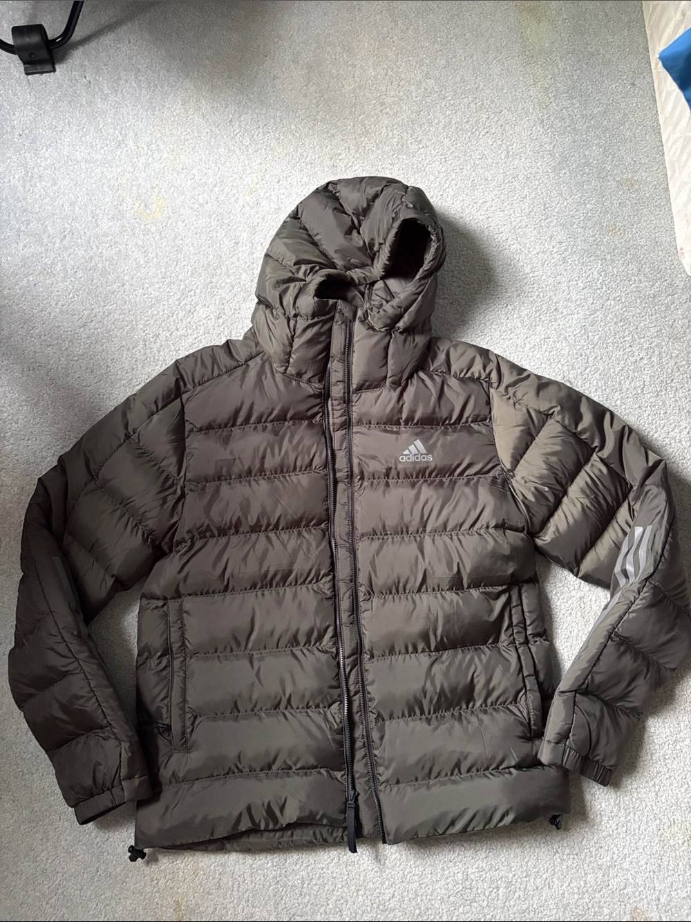 adidas Men's Hooded Puffer Jacket — Olive
